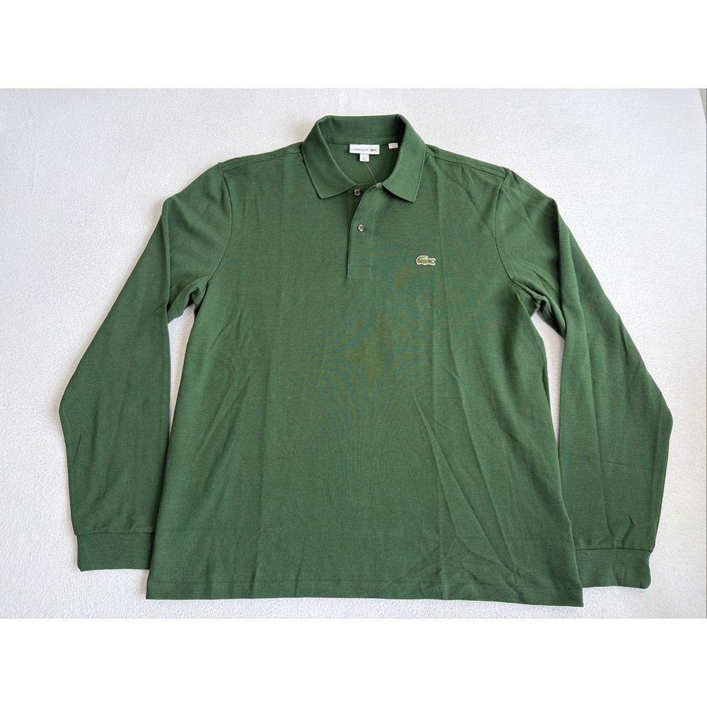 Lacoste Men Original Classic Fit L.12.12 Petit Pique Polo Long Sleeve Green L